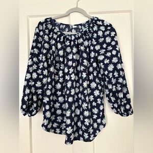 Old Navy Blue Ruffled Puff Sleeve Blouse